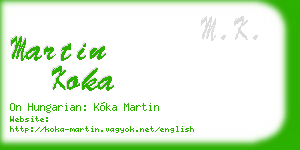 martin koka business card